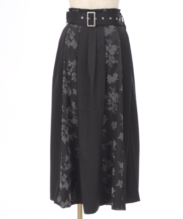 Flower Flocky Panel Skirt