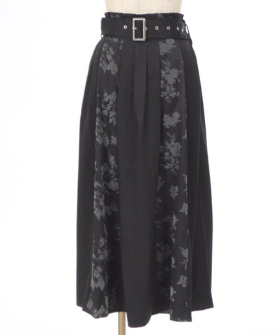 Flower Flocky Panel Skirt