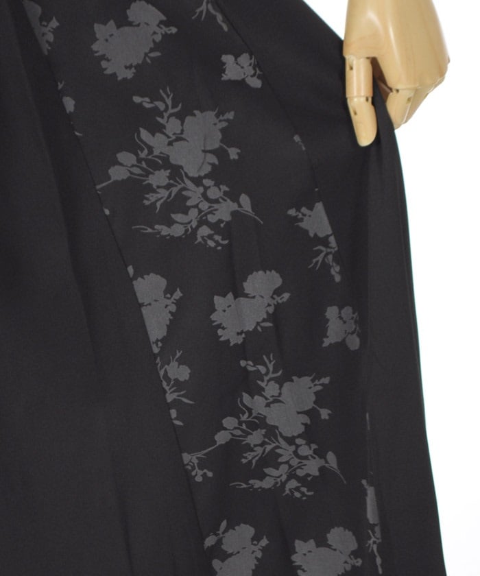 Flower Flocky Panel Skirt