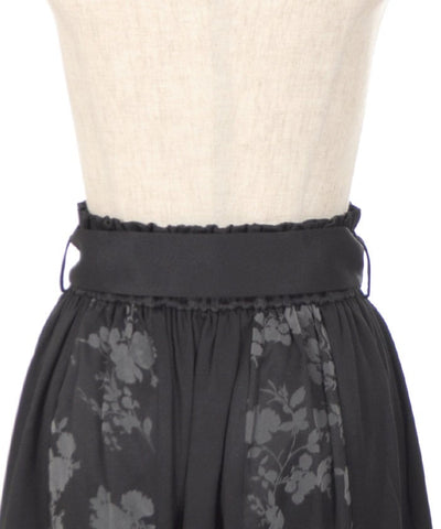 Flower Flocky Panel Skirt