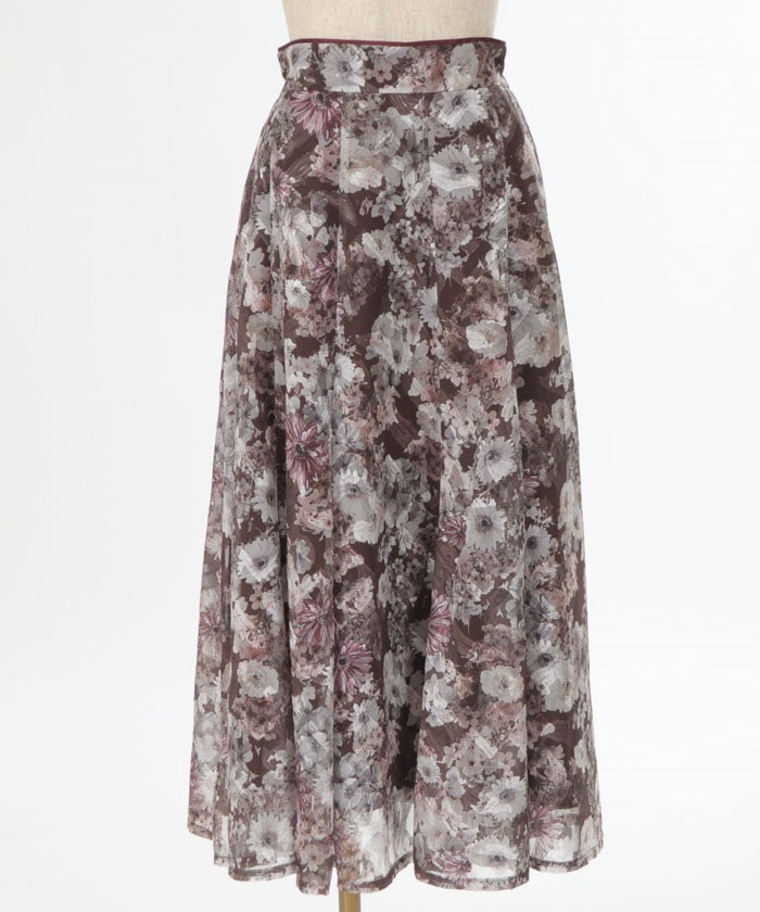 Gerbera Pattern Jacquard Skirt