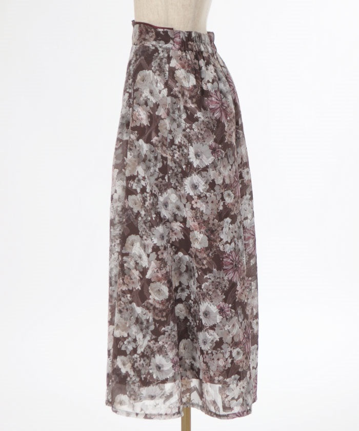 Gerbera Pattern Jacquard Skirt