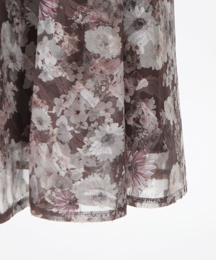 Gerbera Pattern Jacquard Skirt