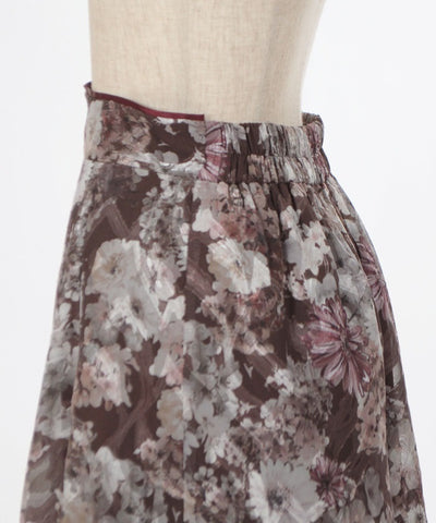 Gerbera Pattern Jacquard Skirt