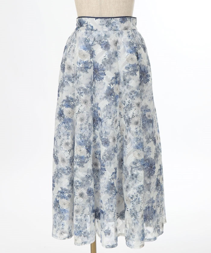 Gerbera Pattern Jacquard Skirt