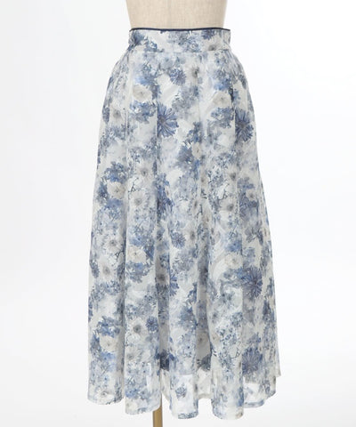 Gerbera Pattern Jacquard Skirt