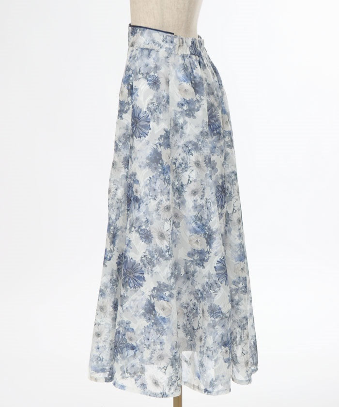 Gerbera Pattern Jacquard Skirt