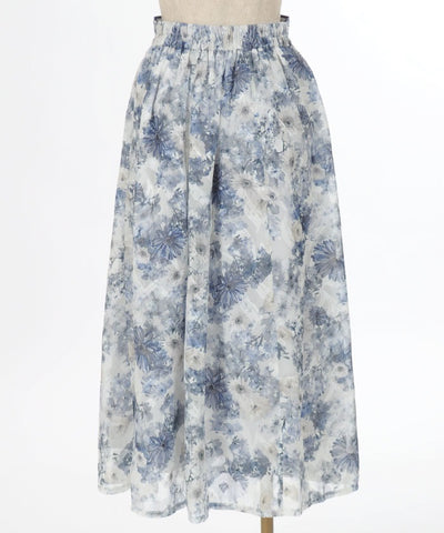 Gerbera Pattern Jacquard Skirt