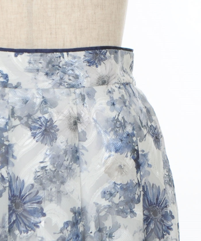 Gerbera Pattern Jacquard Skirt