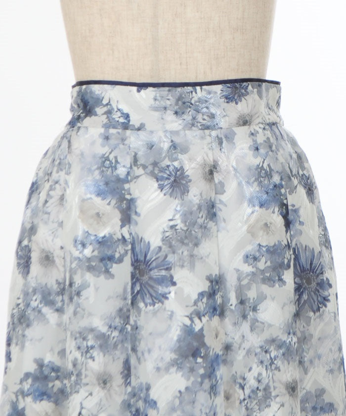 Gerbera Pattern Jacquard Skirt