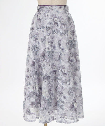 Gerbera Pattern Jacquard Skirt