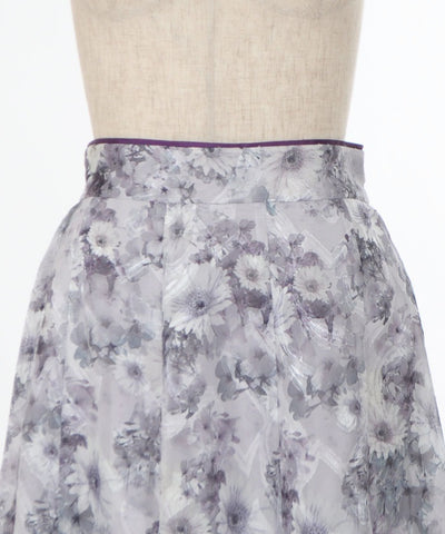 Gerbera Pattern Jacquard Skirt