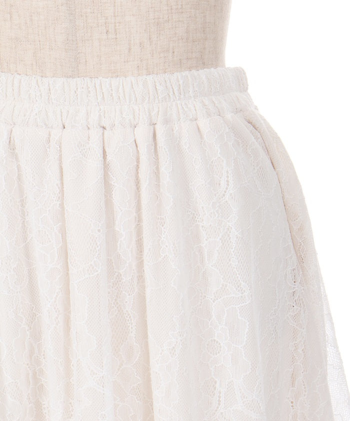 Frill Lace Irregular Hem Skirt