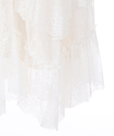 Frill Lace Irregular Hem Skirt