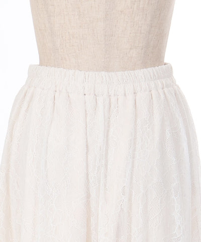 Frill Lace Irregular Hem Skirt