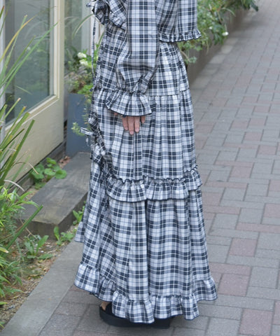 Drawstring Tiered Skirt