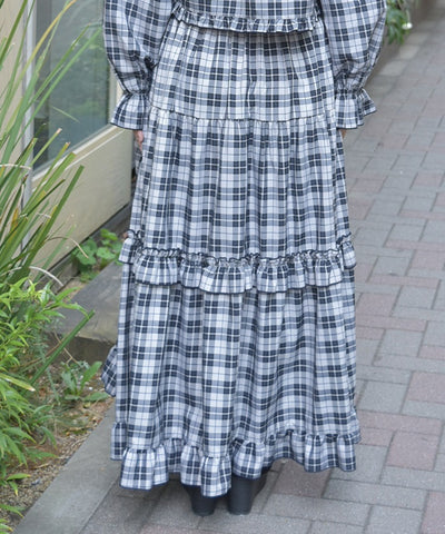 Drawstring Tiered Skirt