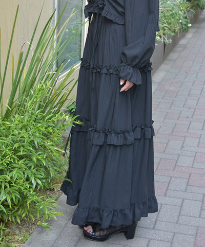 Drawstring Tiered Skirt