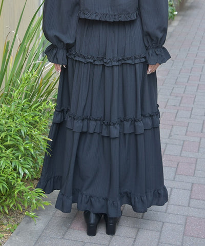 Drawstring Tiered Skirt