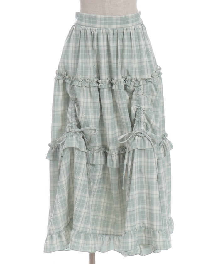 Drawstring Tiered Skirt