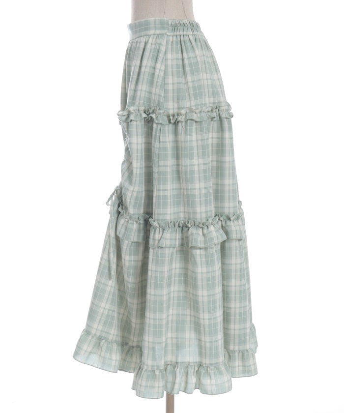 Drawstring Tiered Skirt