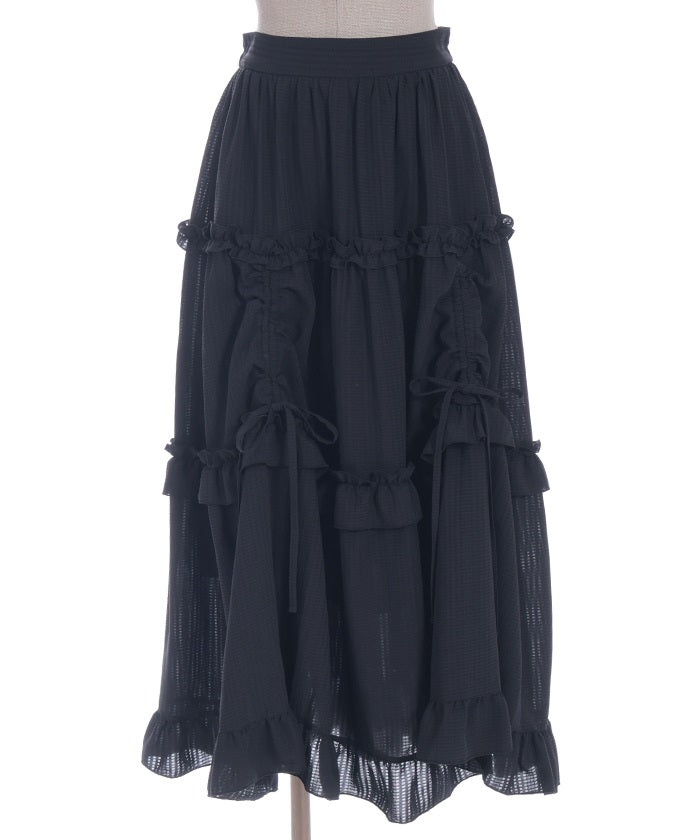 Drawstring Tiered Skirt