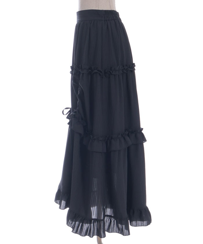 Drawstring Tiered Skirt