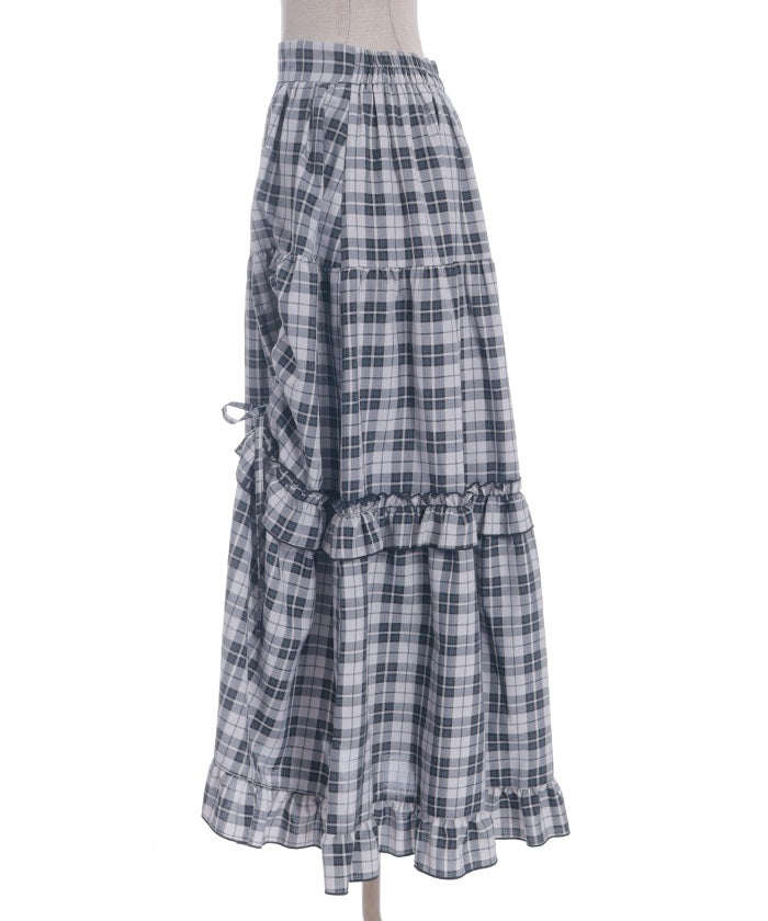 Drawstring Tiered Skirt