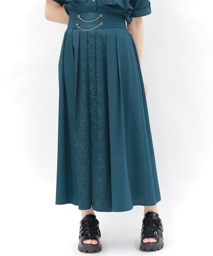 Jacquard & Pleated Skirt