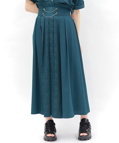Jacquard & Pleated Skirt