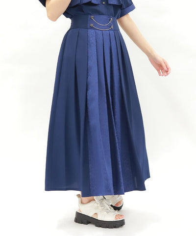 Jacquard & Pleated Skirt