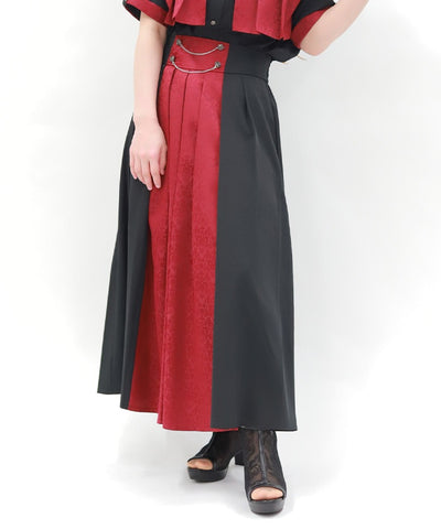 Jacquard & Pleated Skirt