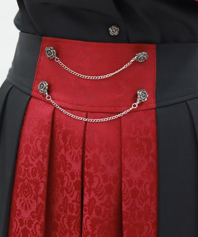 Jacquard & Pleated Skirt