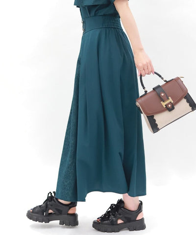 Jacquard & Pleated Skirt