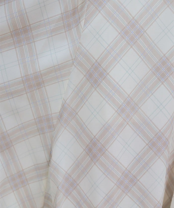 Sheer Plaid Flare Skirt