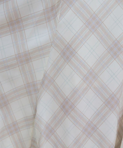 Sheer Plaid Flare Skirt