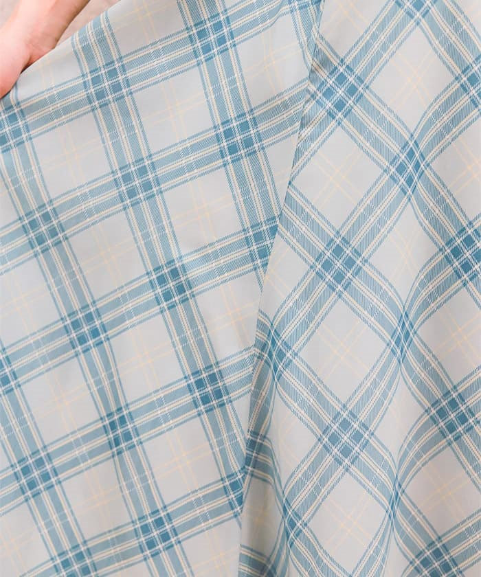 Sheer Plaid Flare Skirt