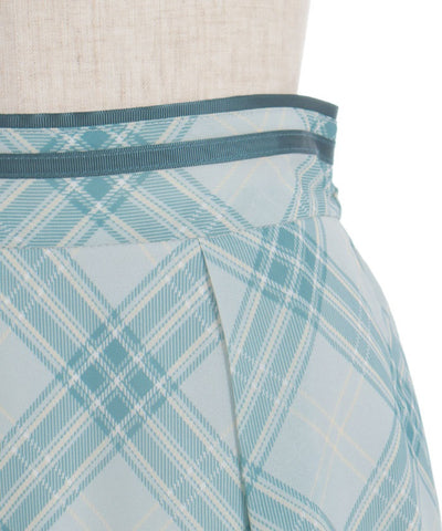 Sheer Plaid Flare Skirt