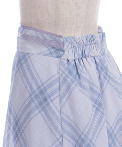Sheer Plaid Flare Skirt