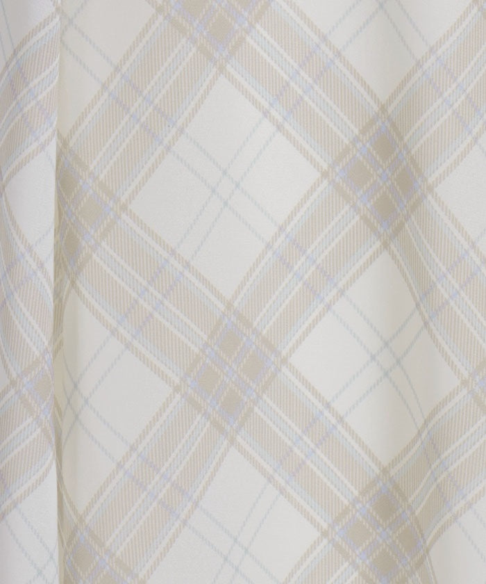 Sheer Plaid Flare Skirt