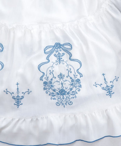 Ribbon & Bouquet Embroidery Skirt