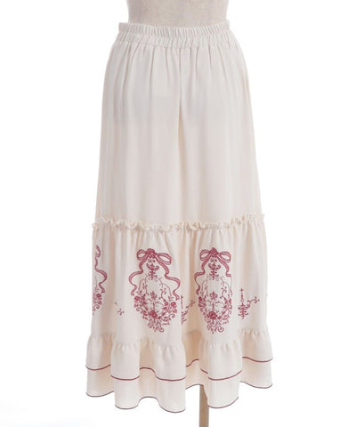 Ribbon & Bouquet Embroidery Skirt