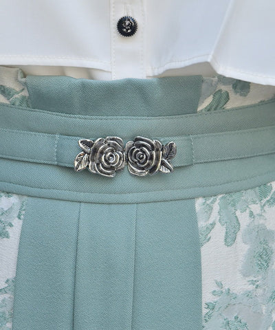 Rose Belt Jacquard Skirt