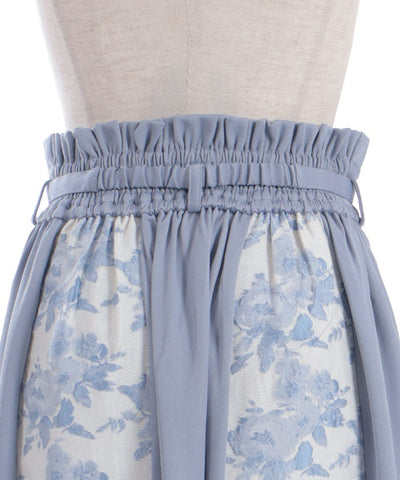 Rose Belt Jacquard Skirt