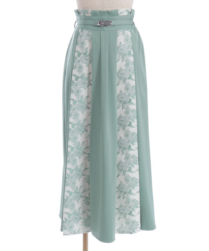 Rose Belt Jacquard Skirt