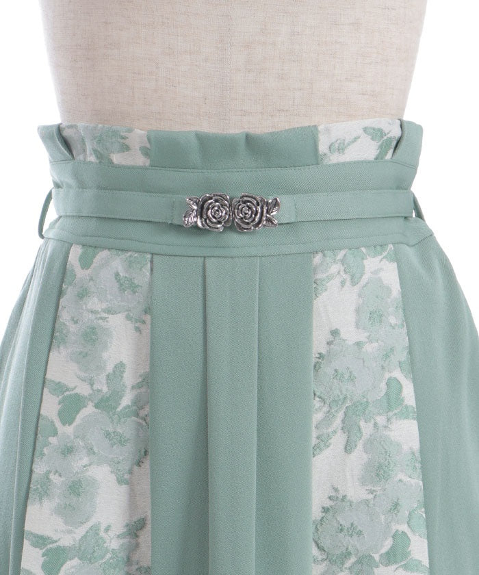 Rose Belt Jacquard Skirt