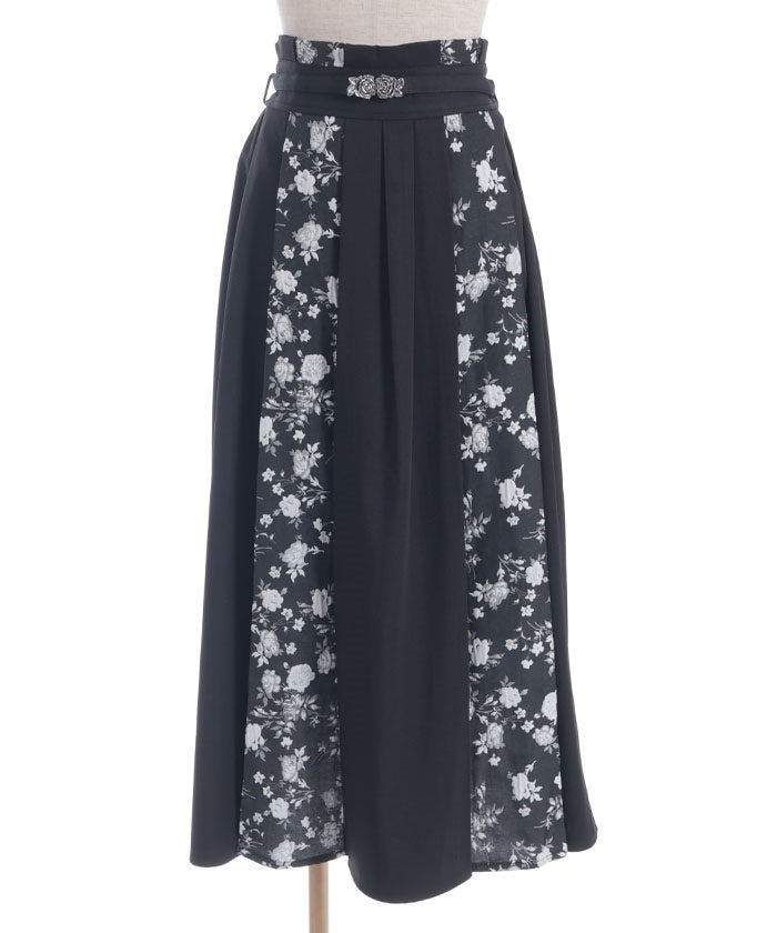 Rose Belt Jacquard Skirt
