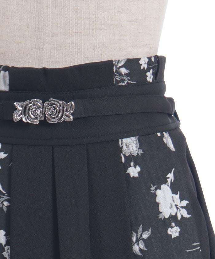 Rose Belt Jacquard Skirt