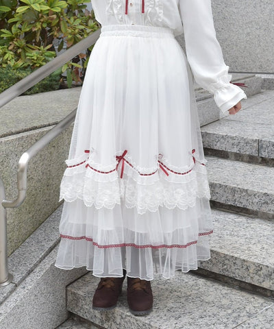 Whip Frill Tulle Skirt