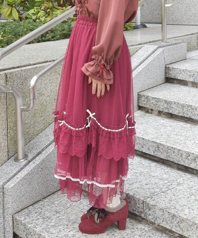 Whip Frill Tulle Skirt